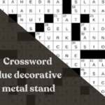 crossword clue decorative metal stand